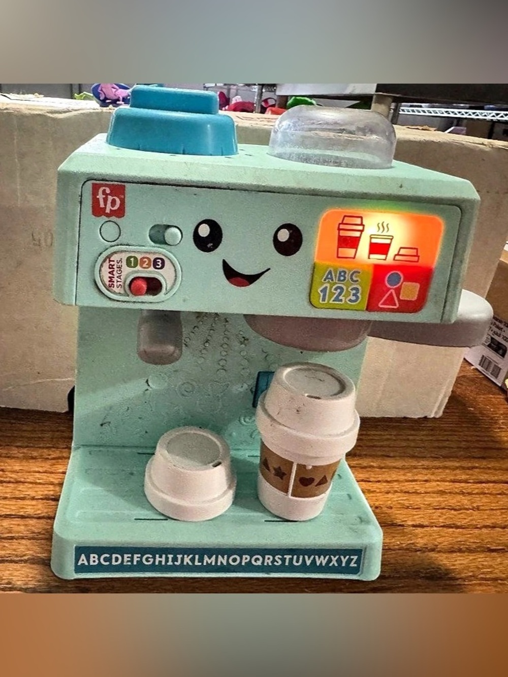 Fisher-Price Laugh & Learn & Serve Coffee Café Toy Green & White